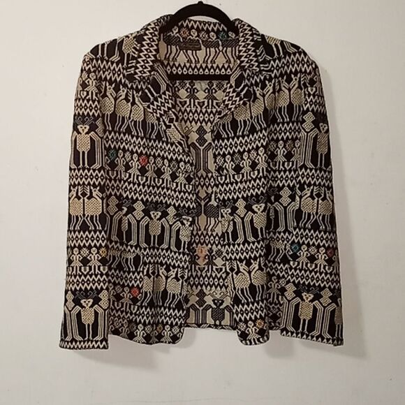 La Regional Hand woven embroided Aztec Blazer - Picture 1 of 10